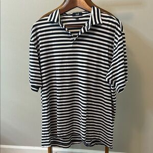 Dunhill Links Navy and White Polo Shirt Classic Stripes